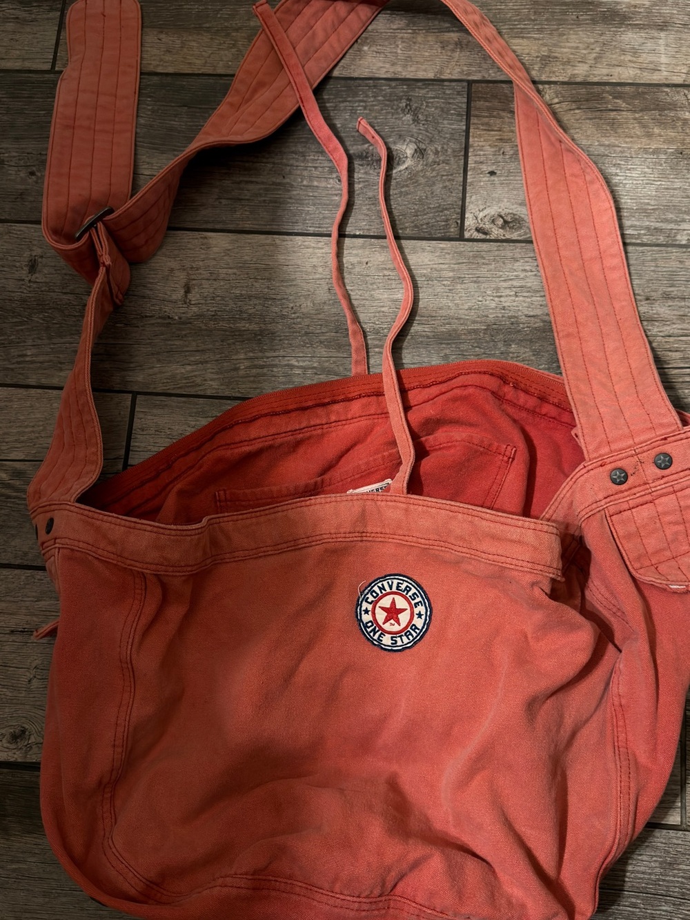 Converse Red Canvas Messenger Shoulder Bag